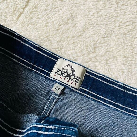 Jordache Vintage Women’s Dark Blue Wash Denim Mini Above Knee Skirt Sz 31 - Picture 4 of 4